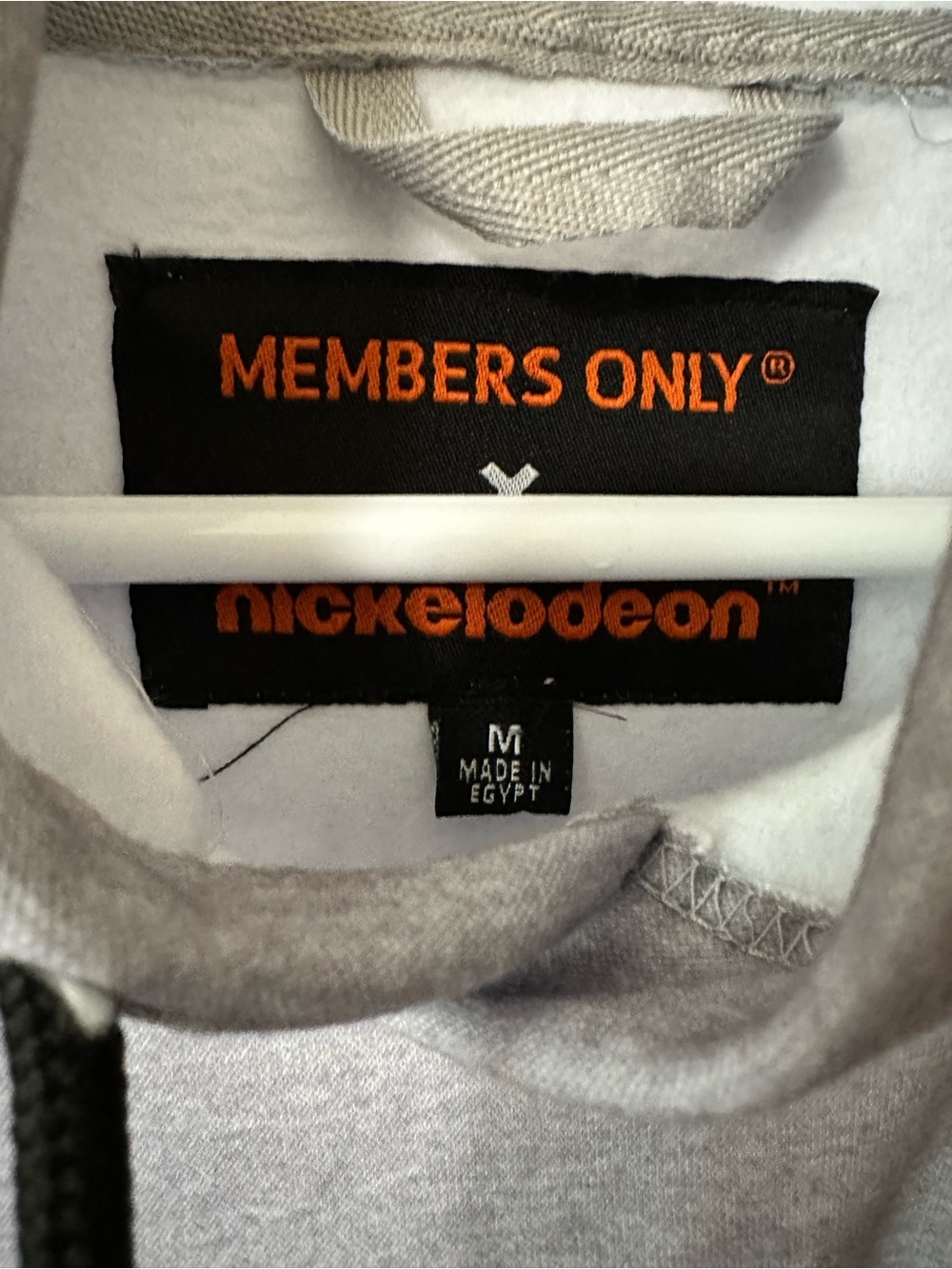 Members Only x Nickelodeon SpongeBob Gray Polyester Fleece Hoodie Pockets M - Picture 3 of 4